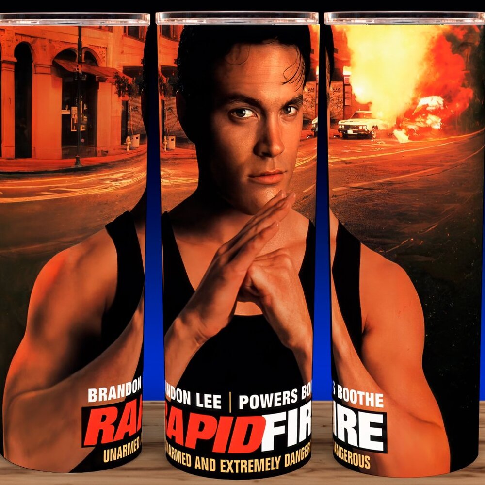 Rapid Fire - Brandon Lee 90s Movie Cup Mug Tumbler